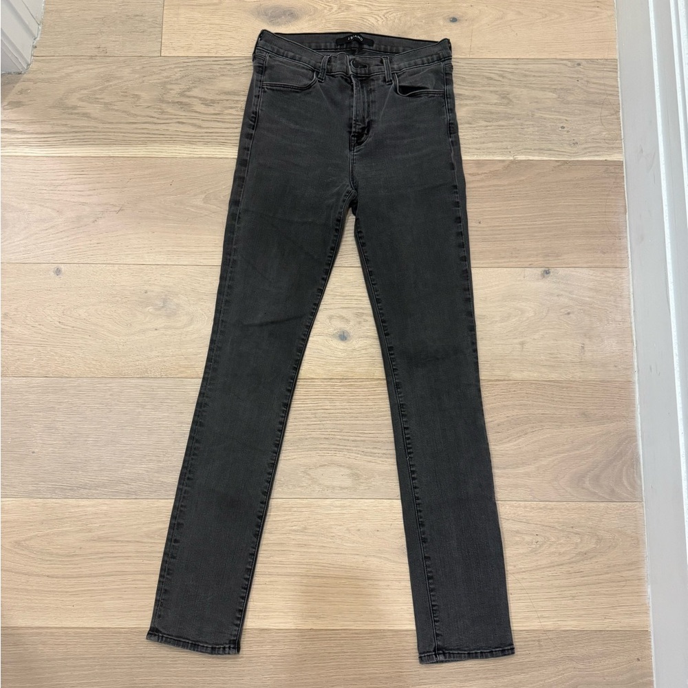 J Brand Women's High Rise Rai Skinny Jeans - Graphite Black size 28